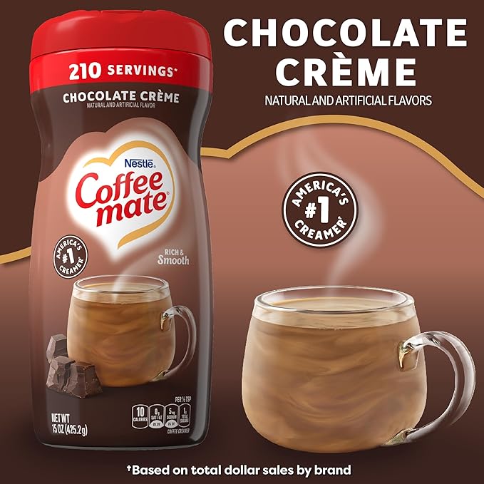 Coffee-mate Nestle Coffee Creamer Creamy Chocolate, 10.2 Ounce (Pack of 1), 11001398