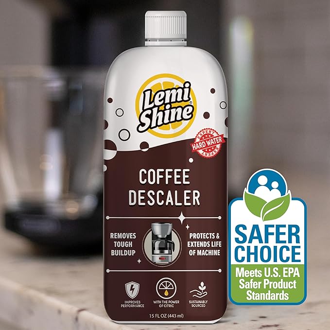 Lemi Shine Coffee Descaler - Food-Grade Citric Acid Coffee Maker Cleaner for Nespresso, Keurig, and More - 15 oz