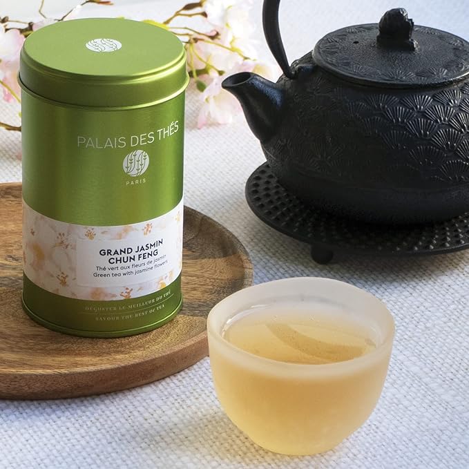 Palais des Thés - Grand Jasmine Chun Feng - Jasmine Green Tea - Premium Loose Leaf, Serves 20-25 Cups - 3.5oz Tin