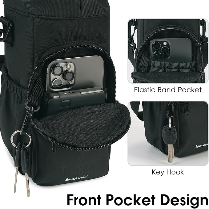 sportsnew Water Bottle Holder with Strap 32oz 40oz Insulated Water Bottle Carrier Sling Bag with Phone Pocket Crossbody