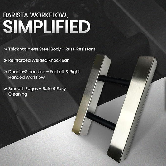 Rattleware Stainless Steel Knock Chute 15″×11″ – Heavy-Duty, Double-Sided Espresso Grounds Chute for Slim Jim Trash Can – Commercial Grade Barista Tools for High-Volume Coffee Stations