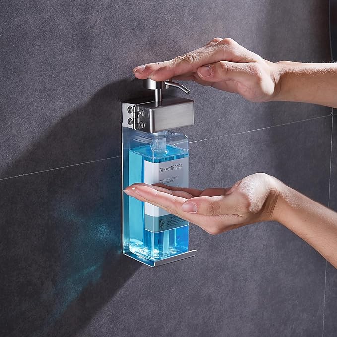 Shampoo, Conditioner, Bath Shampoo Dispenser 1 Bathroom Shower Refillable Soap Dispenser Pump Bottle - Bathroom Wall-Mounted Bath Soap Dispenser Empty Shower Gel Dispenser Set (1-Room)