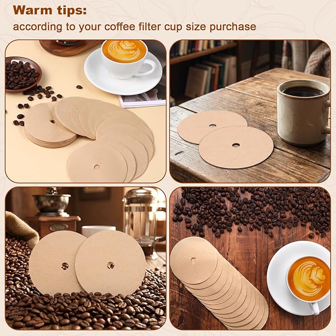 200Count Coffee Filters, 3.75"Disposable Round Coffee Filters, Filter for Camping Pot Home Office Use