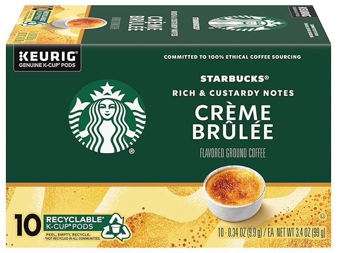 Starbucks Crème Brulée Flavored Blonde Roast Single Cup Coffee for Keurig Brewers, 10 Count - Pack of 2