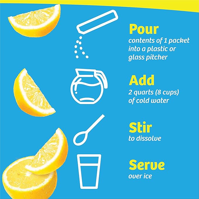 Wyler's Light Pitcher Packs, Water Drink Mix, Lemonade,6 Pitcher Packets