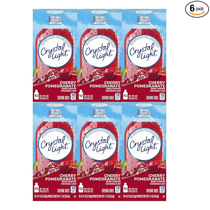 Crystal Light On The Go Cherry Pomegranate Ice Drink Mix, 10-Packet Box (Pack of 6)