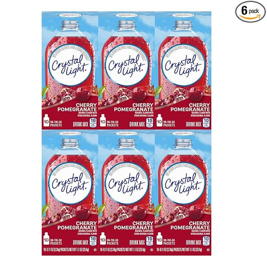 Crystal Light On The Go Cherry Pomegranate Ice Drink Mix, 10-Packet Box (Pack of 6)