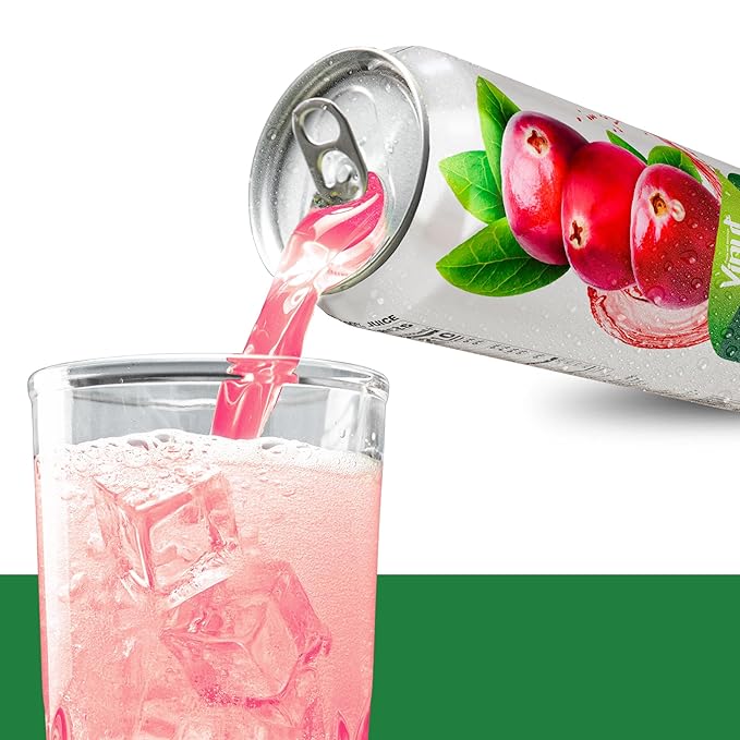 VINUT 100% Cranberry Juice – No Added Sugar, Not From Concentrate, 16.9 fl oz Cans (24 Pack)