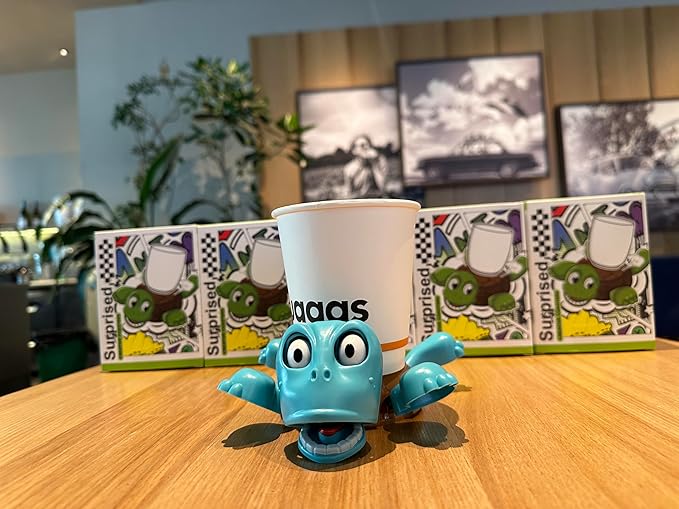 JOD® Turtle Coaster, 3D Printed Funny Tea Coasters with Interactive Expression, Turtle Cup Holder, Liftable Limbs & Expressive Face for Turtles,Tortoise Lover Gag Gifts Home Decor(Blue Pro)