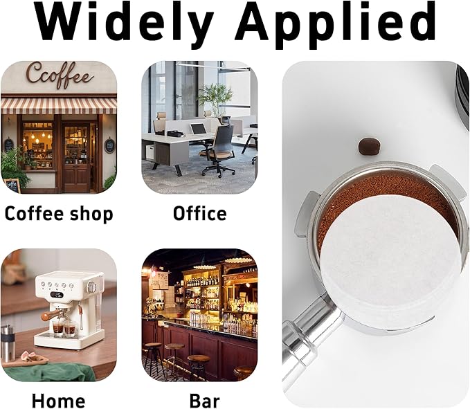 100PCS 51mm Espresso Paper Filters - Unbleached Coffee Filter Papers for Portafilter Baskets, Puck Screen Protection Compatible with Most Espresso Machines