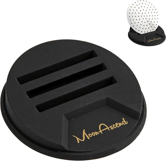 Coffee Puck Screen Holder - Silicone Puck Screen Stand - Compatible with 51mm 53.3mm 58.5mm, 3 Coffee Filters - Easy to clean Puck Screen Holder - Black