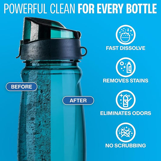 Sudstainables Water Bottle Cleaning Tablets – 36-Pack | Chlorine-Free & Odor-Control Formula | Water Bottle Cleaner, Flasks, Hydration Packs & Travel Mugs | Washer Tablets for Home, Hiking & Camping