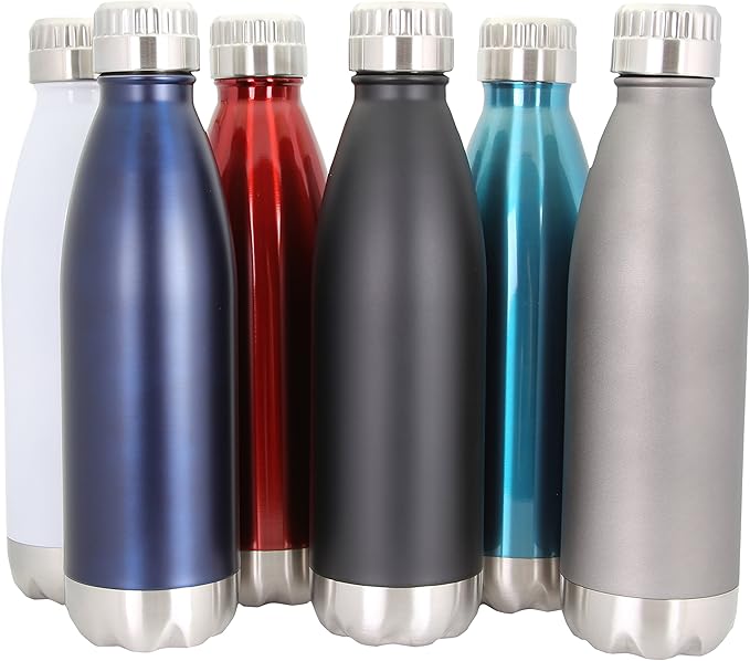 Sweat-free Stainless Steel Reusable Water Bottle (17 oz) Vacuum Insulated Copper Lined Double-Wall | Keeps Liquids Cold for 24 hrs, Hot for 16 hrs | Eco-friendly, Portable, Leakproof (Graphite)