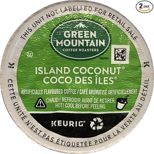 Green Mountain Coffee Roasters Island Coconut, Single-Serve Keurig K-Cup Pod, Flavored Light Roast Coffee, 48 Count (2 Boxes of 24 Count Pods)