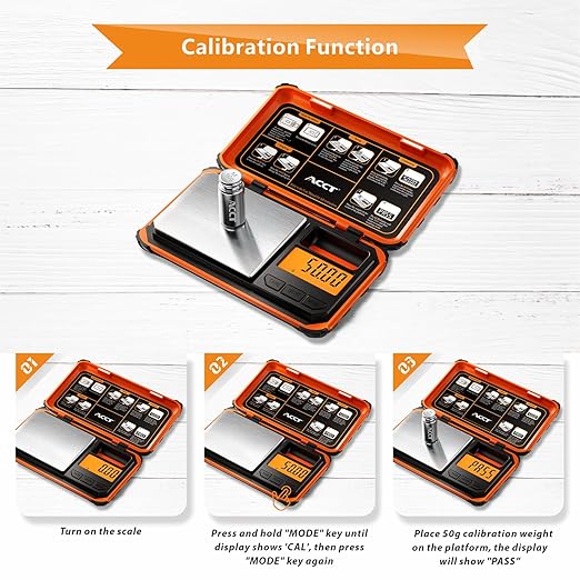 ACCT Precision Pocket Scale, 200gx0.01g Jewelry gram Scale, Digital Food Scale with LCD Display, one-Click Conversion 6 Units, mini Scale for Kitchen/Powder/Coffee/Coins(Battery Included)