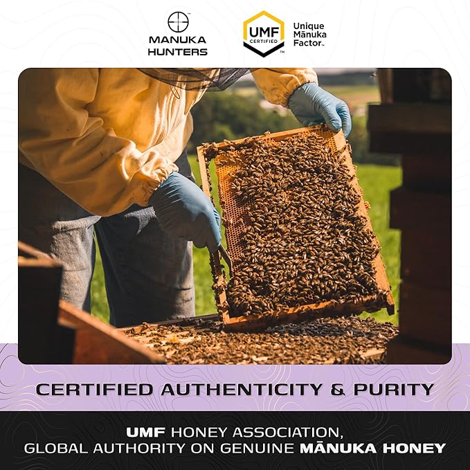 Manuka Hunters UMF 15+/MGO 514+ Certified New Zealand Manuka Honey - 100% Pure Natural Sweetener - Gluten, Dairy Free - Ideal for Tea, Coffee, Smoothies, and Baking - Sustainable - 1.1lbs/500g Jar