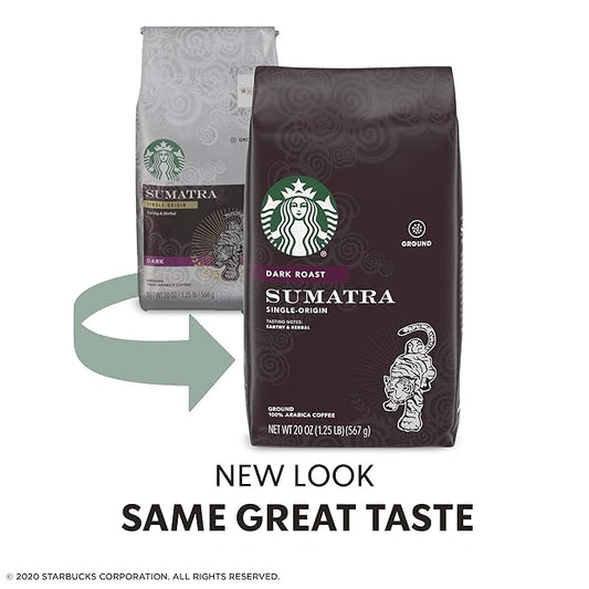 Starbucks Dark Roast Ground Coffee - Sumatra - 100% Arabica - 1 Bag (20 Oz.)