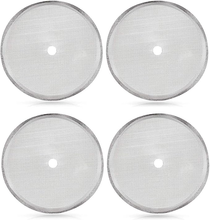 Secura French Press Replacement Screens, Stainless Steel Reusable Mesh Filter for 17 Ounce and 12 Ounce Coffee Press, 4 Pack