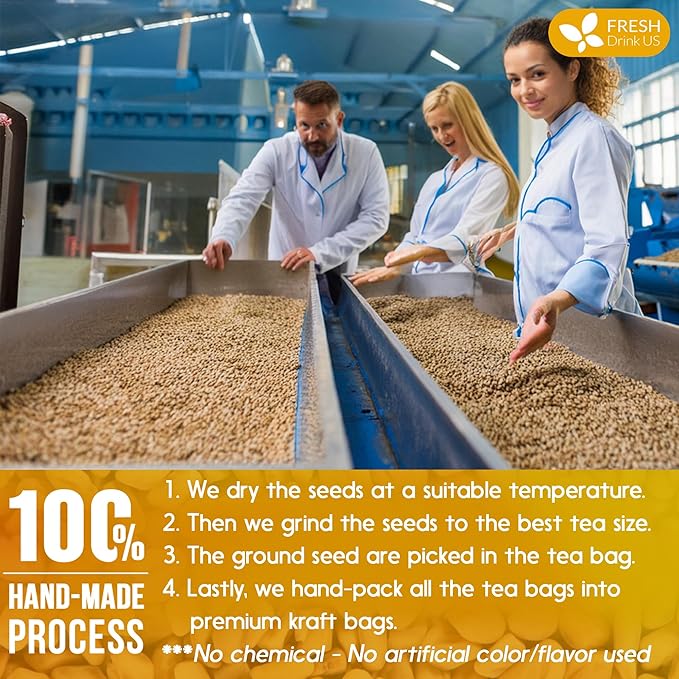 FreshDrinkUS, Premium 120 Fenugreek Tea Bags, 100% Natural & Pure from Fenugreek. Fenugreek Herbal Tea. Made with Natural Material Tea Bags. No Sugar, No Caffeine, No Gluten, Vegan.
