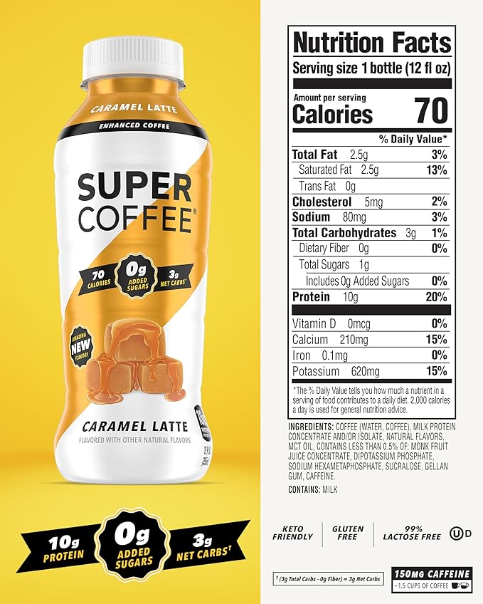 Super Coffee, Keto Protein Coffee (0g Added Sugar, 10g Protein, 70 Calories) 12 Fl Oz | Iced Smart Coffee Drinks - LactoseFree, SoyFree, GlutenFree (12 Fl Oz (Pack of 12), Core 3 Variety)
