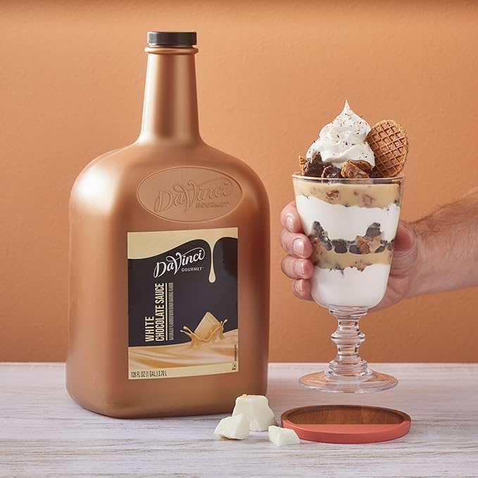 DaVinci Gourmet White Chocolate Sauce, 128 Fluid Ounces (Pack of 1)