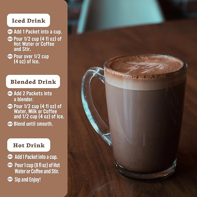 The Frozen Bean Mocha Frappe & Latte Instant Mix (10 Sticks), Made with Arabica Coffee, Double Shot Caffeine, Low Sugar & Premium Ingredients, Hot, Iced, or Blended Drinks
