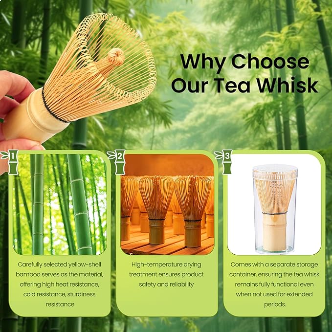 Matcha Whisk Set, Ceramic Matcha Kit Desert Style, Matcha Whisk and Bowl, Bamboo Scoop and Rest, Sifter and Tea Towel, 7 Pcs Gifts for Matcha Lover (Blue)