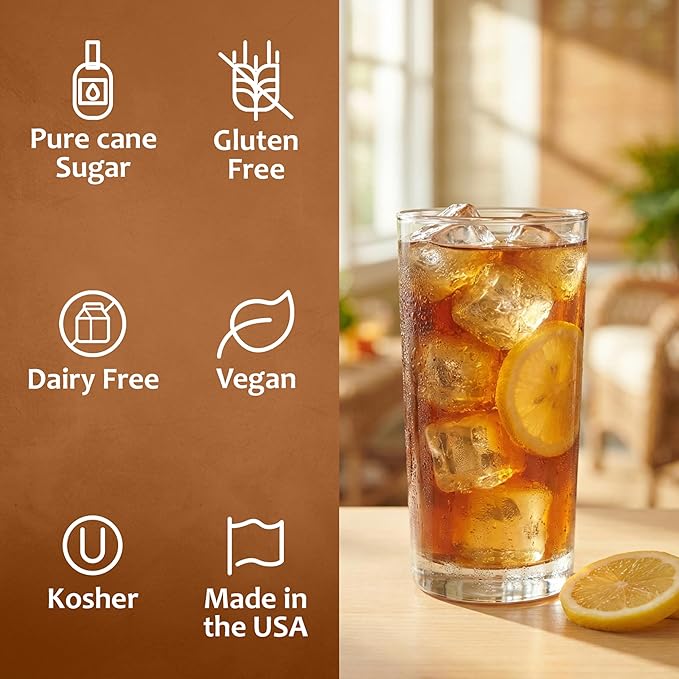 Syruvia Sweet Tea Flavored Syrup for Drinks, Cocktails, Lemonades, Iced Teas and Desserts – 25.4 fl oz