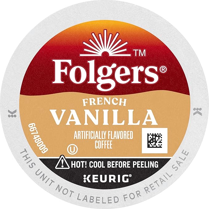 Folgers French Vanilla Flavored Coffee, 72 Keurig K-Cup Pods