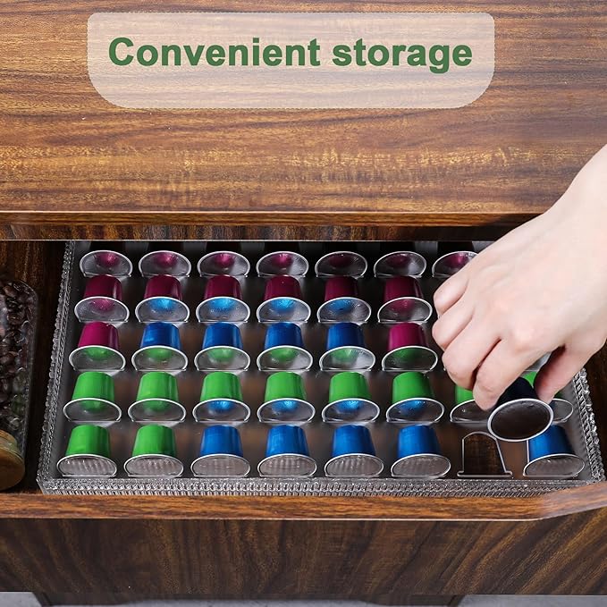 Coffee Pod Holder Drawer Nespresso Coffee Pods Storage Drawer Nespresso Coffee Capsules Drawer Organizer (clear)