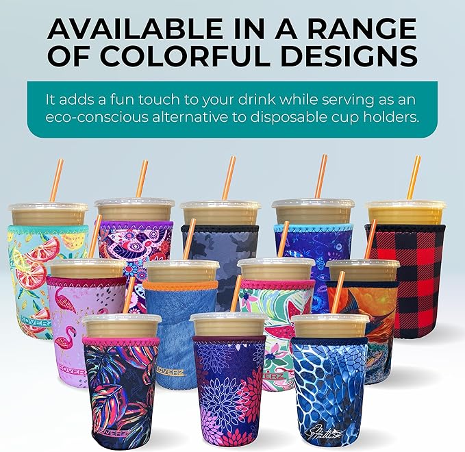 Koverz 3-Pack Iced Coffee Sleeve SET OF 3 - Peacock
