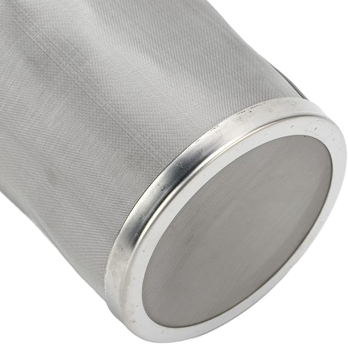 Coffee Filter, Stainless Steel Reusable Cold Brew Coffee Filter, Wide Mouth Mesh Cylindrical Coffee Filter With White Gasket(8x15cm/3.1x5.9in)