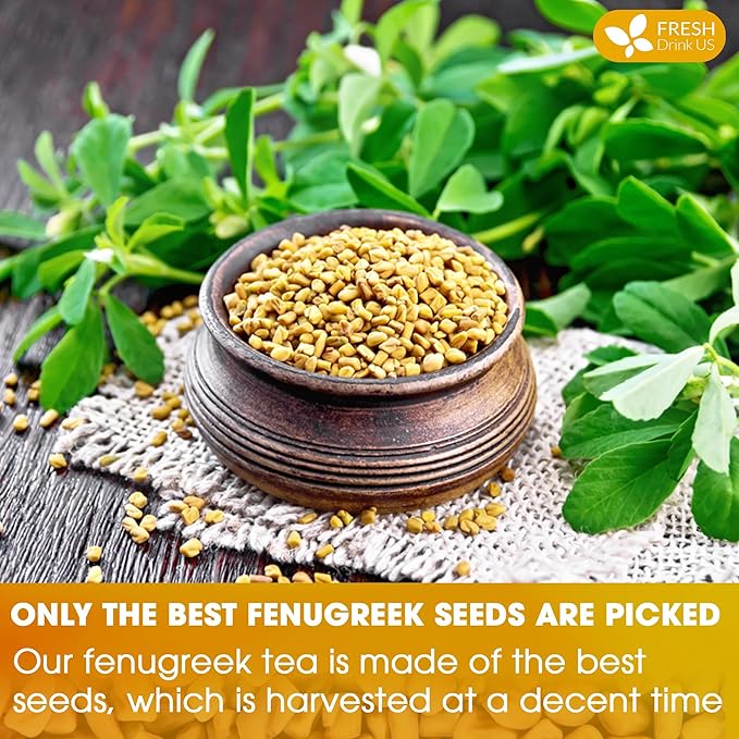 FreshDrinkUS, Premium 30 Fenugreek Tea Bags, 100% Natural & Pure from Fenugreek. Fenugreek Herbal Tea. Made with Natural Material Tea Bags. No Sugar, No Caffeine, No Gluten, Vegan.