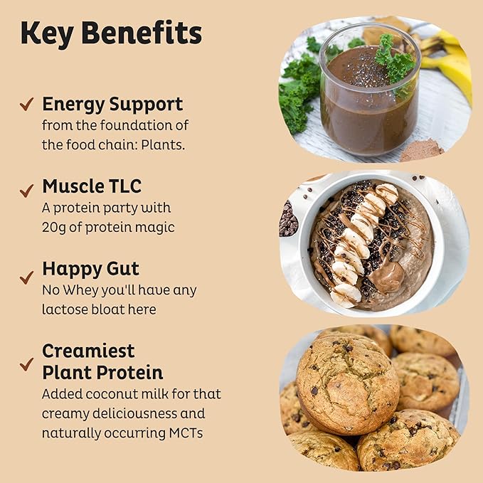 KOS Organic Plant Based Protein Powder, Chocolate Peanut Butter - Delicious Vegan Protein Powder - Keto Friendly, Gluten Free, Dairy Free & Soy Free - 15 Servings
