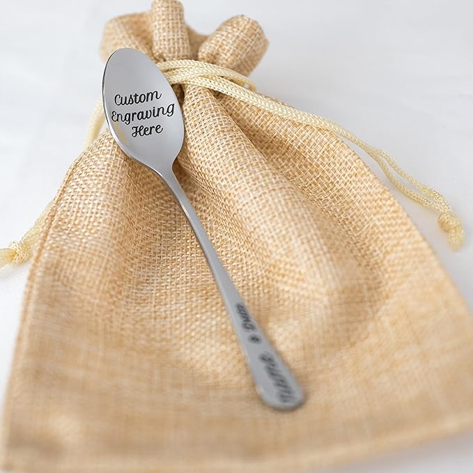 Custom Personalized Engraved Spoon - Your Idea, Text, Message in Stainless Steel - Unique Gift for Best Friend, Lover, Parent, Child (Tip Coffee Spoon)