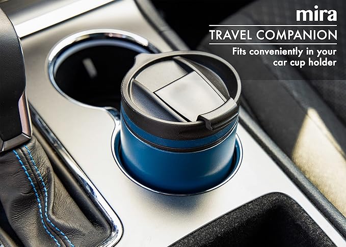 MIRA 12 oz Travel Coffee Mug - Insulated Stainless Steel Tumbler with Screw Lid - Admiral Blue