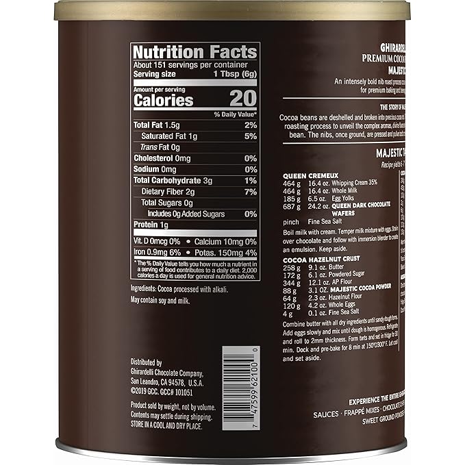 Ghirardelli Majestic Dutch Processed Cocoa Powder, 2 lb