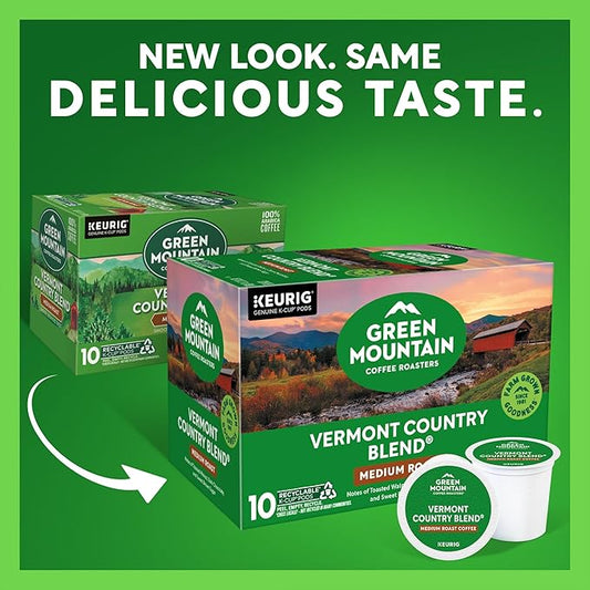 Green Mountain Coffee Roasters Vermont Country Blend Keurig Single-Serve K-Cup Pods, Medium Roast Coffee, 60 Count (6 Packs of 10)
