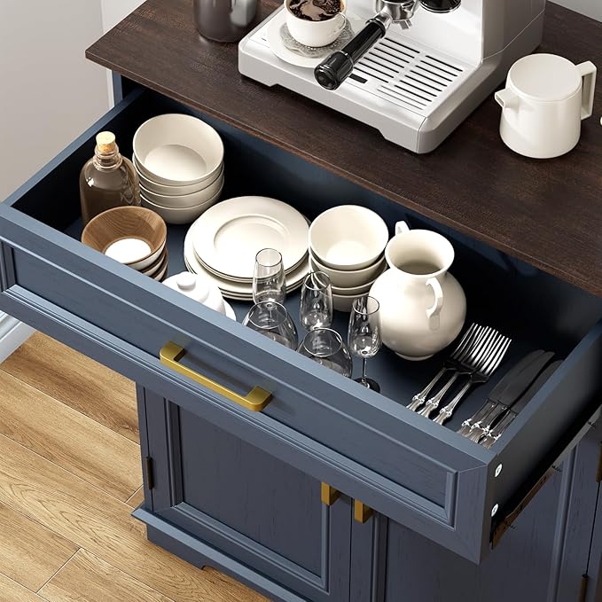 Kitchen Storage Cabinet with Drawer, Buffet Cabinet with Storable Door, Modern Floor Sideboard, for Living Room, Entryway,Blue