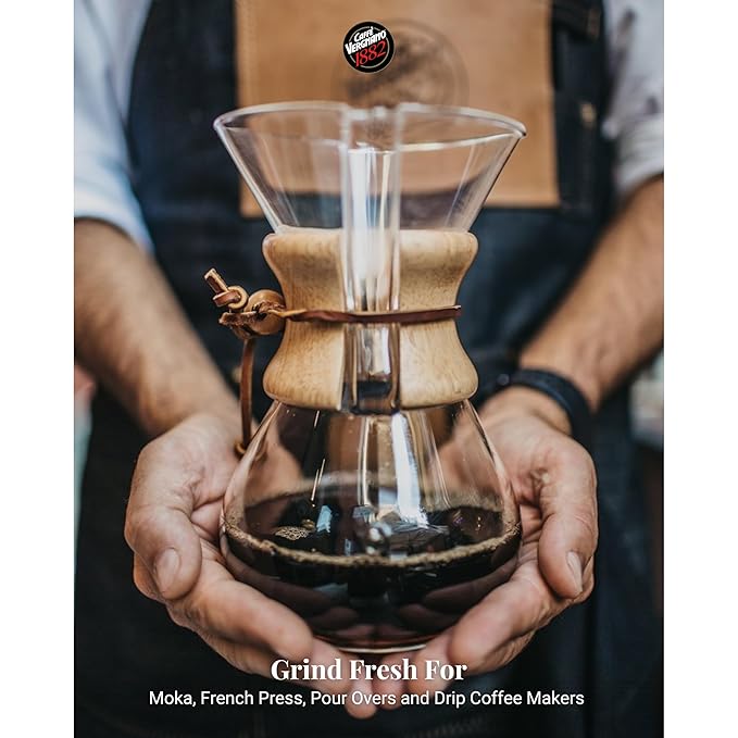 Caffe Vergnano 1882 Gran Aroma Whole Bean Arabica Medium Espresso Roast Coffee, 2.2lbs Bag - Italian Coffee Beans with Rich notes of Cocoa, Spices & Dried Fruit, Intensity 8/10-1000g Bag (2 Pk)