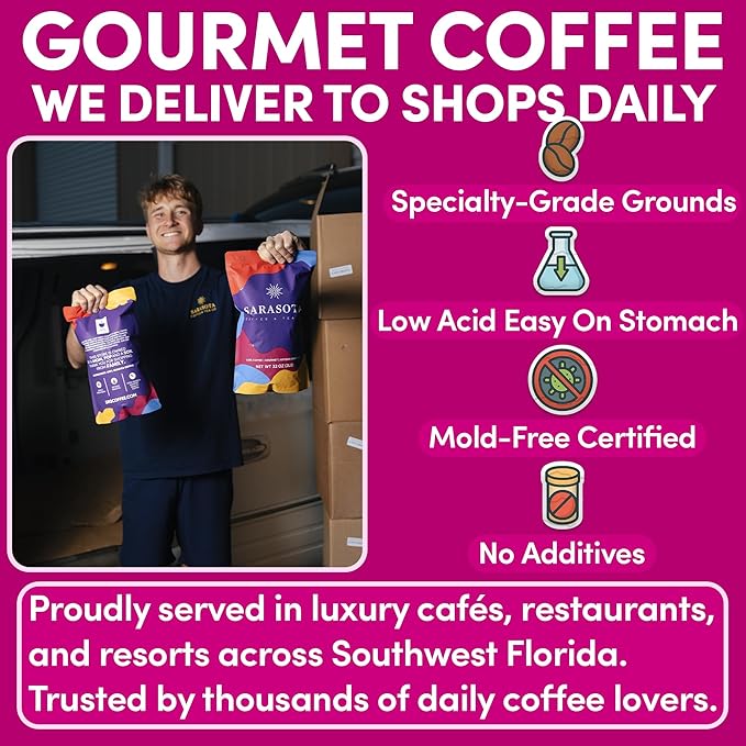 2 lb Jamaican Me Crazy Ground Coffee | Tropical Flavored Coffee with Vanilla Caramel Rum | Bulk Medium Roast Flavored | Specialty Grade | 32 oz