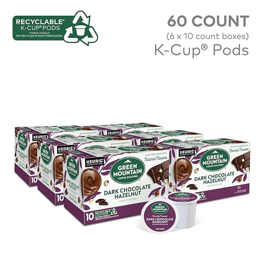 Green Mountain Coffee Roasters Dark Chocolate Hazelnut Coffee, Keurig Single Serve K-Cup Pods, 60 Count