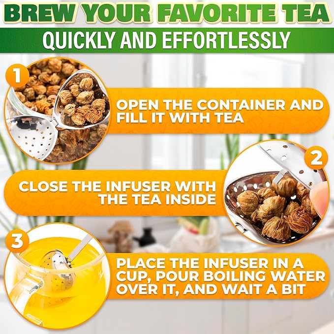 10 Pcs Heart Tea Infuser for Loose Leaf Tea Steeper – Rust-Resistant Stainless Steel Strainers with Secure Clasp, Easy Brewing Design, Keeps Loose Leaves Held | Romantic Valentine’s Day Tea Moments