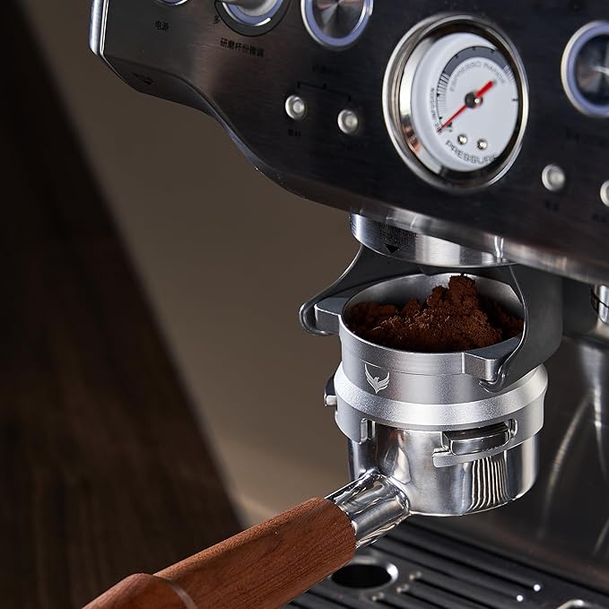 KNODOS Breville Espresso Accessories Kit 54mm Bottomless Portafilter, Auto-Level Tamper, Coffee Distributor, Dosing Funnel with Puck Screen & Wooden Tamping Station