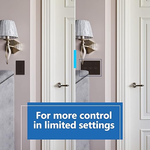 LIDER Minimalist Design Matte Finish Lighted Triple Switch, Combination Frameless Decorator Switch with Locator Light, Ground Terminal, Single Pole, 15A 120V, UL Listed, LCS3-1P-BR10P, Brown, 10 Pack