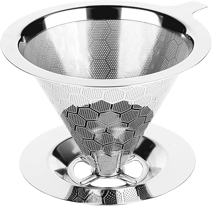 Pour over Coffee Maker, Reusable Metal Coffee Filter, Single Cup Pour over, Stainless Steel