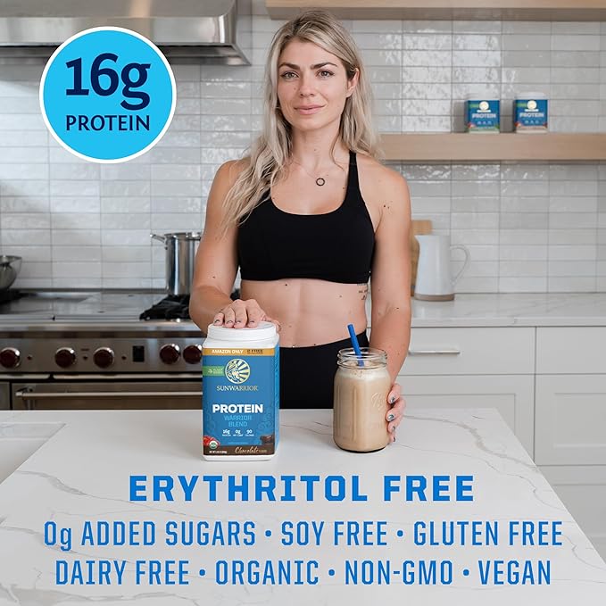 Organic Plant Based Protein Powder | Vegan Organic Protein Powder Chocolate Flavored with BCAA Amino Acids & Hemp Seed Pea Blend | Non-GMO Soy Dairy Filler & Gluten Free (Chocolate, 32 Servings)