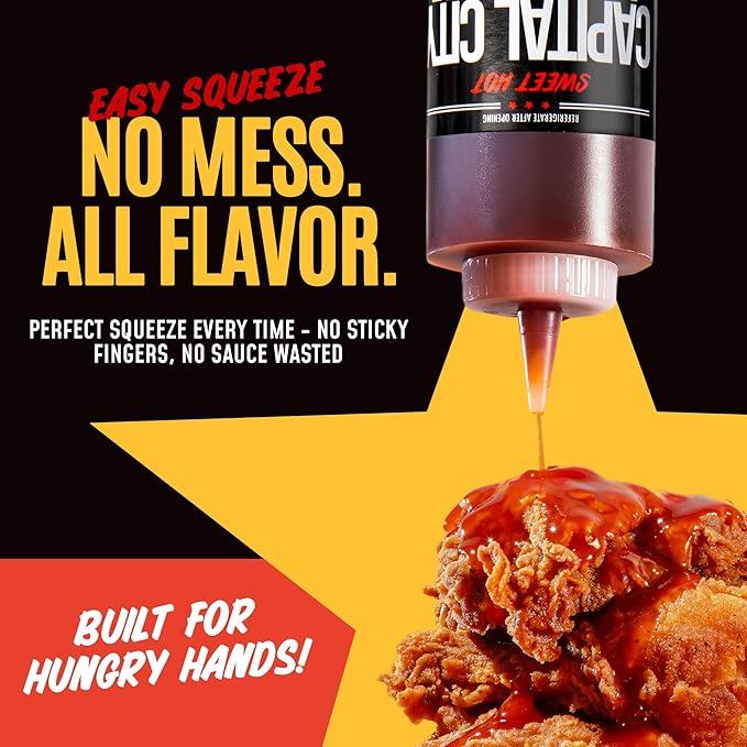 Capital City Mambo Sauce Sweet Hot, Washington DC Wing Sauces, Perfect Condiment for Wings Chicken Pork Beef Seafood Burgers Rice or Noodles, 12oz (12 pack)
