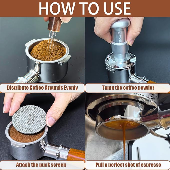 51mm Bottomless Portafilter 2 Ears Stainless Steel Espresso Portafilter Compatible with Delonghi ECP3420/EC155/BCO430/EC260 with Puck Screen Coffee Needle and Walnut Handle