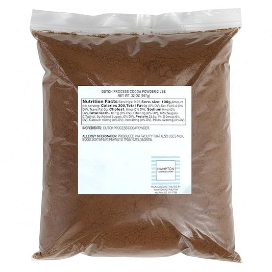 Dutch Process Cocoa Powder, 2 Pound Resealable Bag, Hampton Distribution